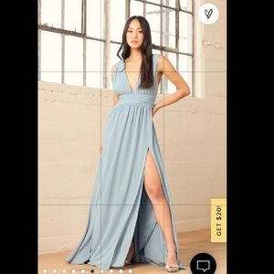Lulu's Heavenly Hues Maxi Dress XXS Light Blue NWT